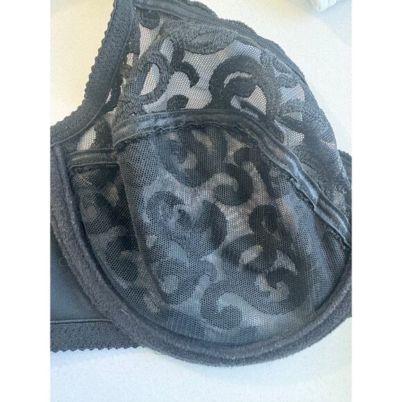 Wacoal Womens Arabesque Underwire Bra Black Size 34D Lace Unlined 85199 Unpadded - Picture 6 of 6